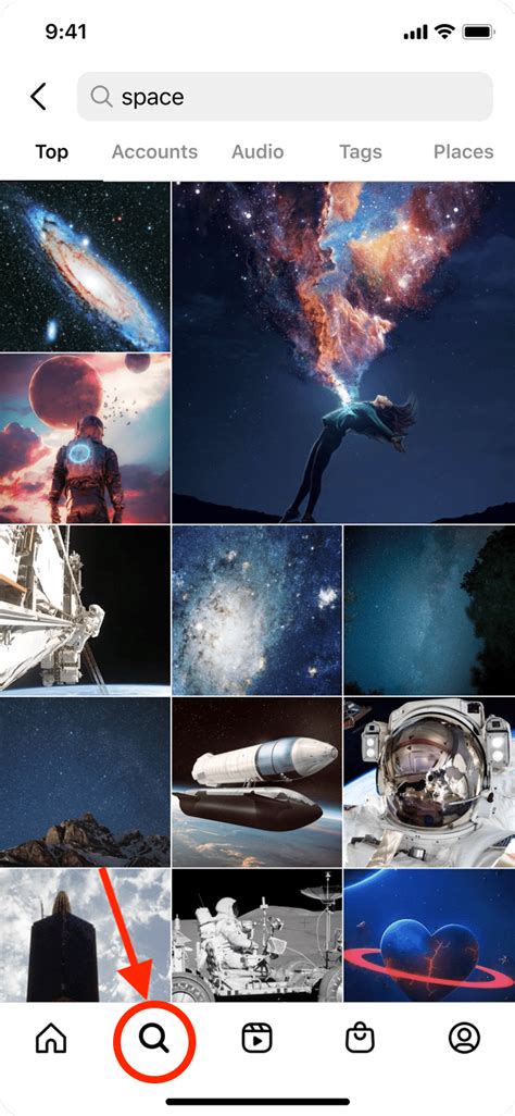 Instagram Search & Explore .